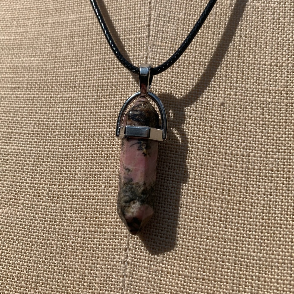 Handmade Genuine Stone Dagger Charm Amulet Necklace - Picture 2 of 14